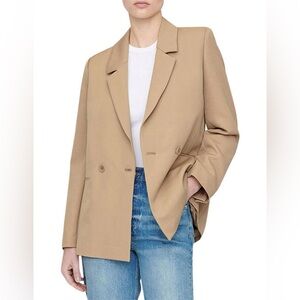 Anine Bing Madeleine Wool Blazer Deep Sand